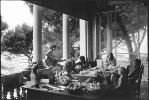 Keith Richards, Gram Parsons, Gretchen Burrell, Anita Pallenberg, Jack, Villa Nellcote, Villefranche sur Mer, 1971